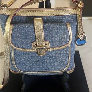 Dooney & Bourke Blue and Gold Crossbody Bag